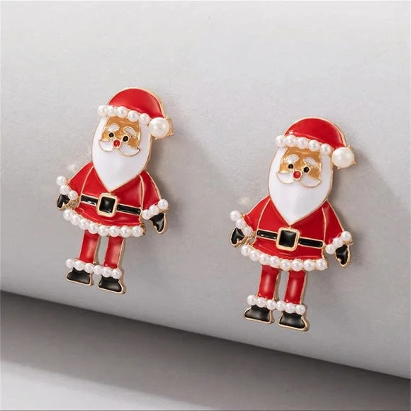 Christmas Red Santa Claus Earrings - Picture 9 of 9